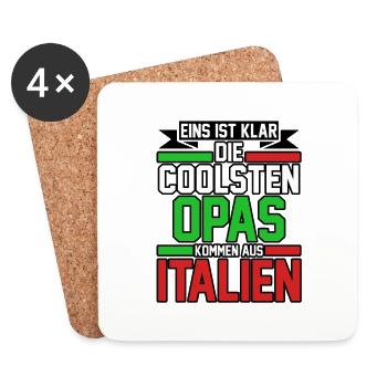 Italia Italiener Opa Nonno Italienisch Italien - Untersetzer (4er-Set) - Weiß - Vorne
