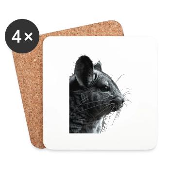 Chinchilla - Untersetzer (4er-Set) - Weiß - Vorne