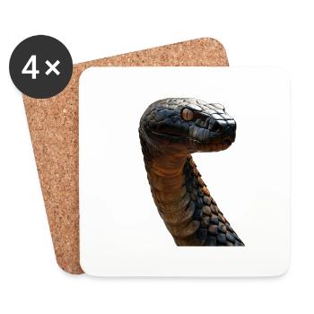 Cobra royal - Dessous de verre (lot de 4) - blanc - Devant