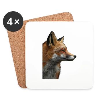 Roter Fuchs - Untersetzer (4er-Set) - Weiß - Vorne