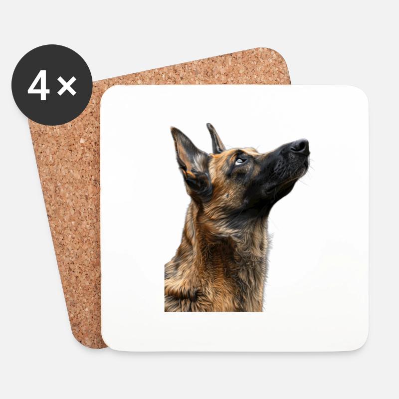 Belgischer Malinois - Untersetzer (4er-Set) - Weiß