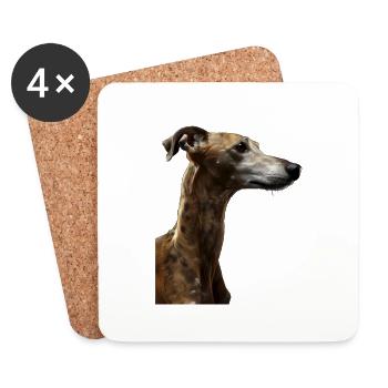 Whippet - Untersetzer (4er-Set) - Weiß - Vorne