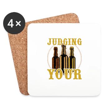 I Am Silently Judging Your Beer Selection Craft Be - Untersetzer (4er-Set) - Weiß - Vorne