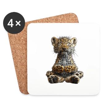 Leopard - Untersetzer (4er-Set) - Weiß - Vorne