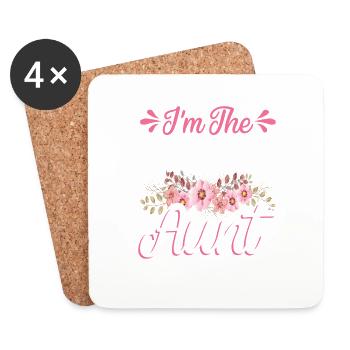 I'm The Favorite Aunt Baby Pregnancy Announcement - Coasters (set of 4) - white - Front