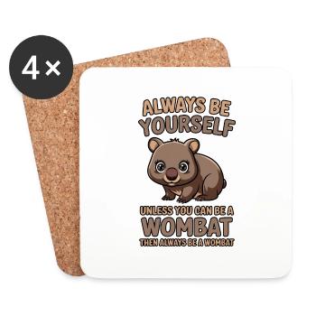 Wombat Saying Australia Funny Wombats Gift - Coasters (set of 4) - white - Front