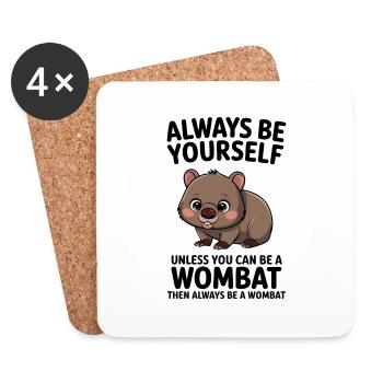 Wombat Saying Australia Funny Wombats Gift - Coasters (set of 4) - white - Front