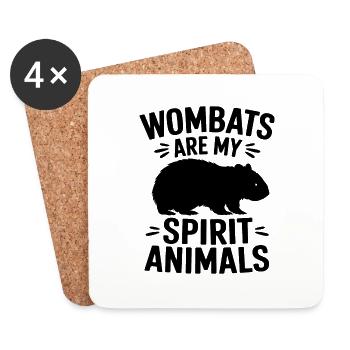 Wombat Spruch Australien Lustiges Wombats Geschenk - Untersetzer (4er-Set) - Weiß - Vorne