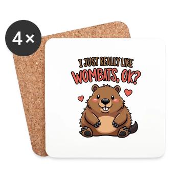 Wombat Spruch Australien Lustiges Wombats Geschenk - Untersetzer (4er-Set) - Weiß - Vorne