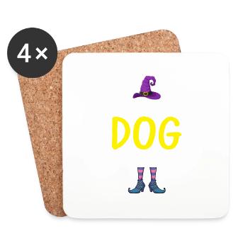 Je suis le chien sorcière - Dessous de verre (lot de 4) - blanc - Devant