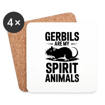 Love Gerbil Spruch Rennratte Rennmaus Geschenk - Untersetzer (4er-Set) - Weiß - Vorne