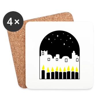 Bougies la nuit - Dessous de verre (lot de 4) - blanc - Devant