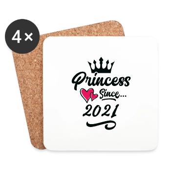 Anniversaire de la princesse 2021 - Dessous de verre (lot de 4) - blanc - Devant