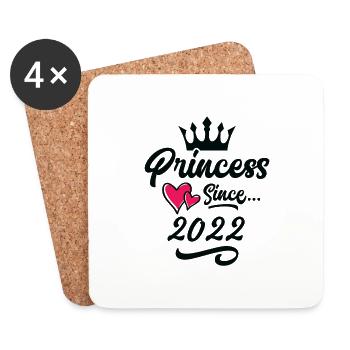 Anniversaire de la princesse 2022 - Dessous de verre (lot de 4) - blanc - Devant