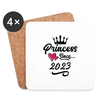 Anniversaire de la princesse 2023 - Dessous de verre (lot de 4) - blanc - Devant