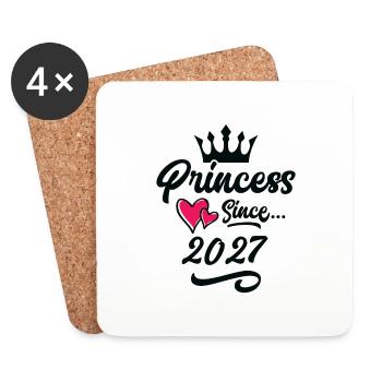 2027 Anniversaire de la princesse - Dessous de verre (lot de 4) - blanc - Devant