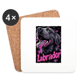 Labrador Dog - Coasters (set of 4) - white - Front