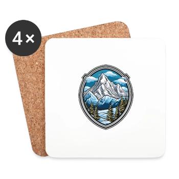 Montagnes 2 - Dessous de verre (lot de 4) - blanc - Devant