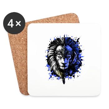 Lion Spartan Sparta Helmet - Coasters (set of 4) - white - Front