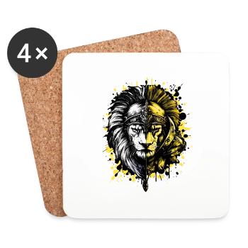 Spartan Lion Sparta Helmet Beast - Coasters (set of 4) - white - Front