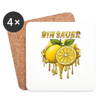 LEMON I'M SOUR - Coasters (set of 4) - white - Front