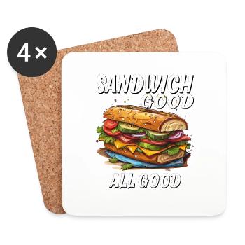 SANDWICH GOOD ALL GOOD - Coasters (set of 4) - white - Front