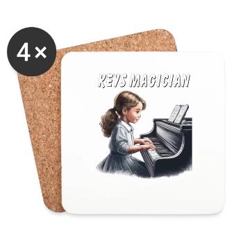 MAGICIEN DES TOUCHES DE PIANO - Dessous de verre (lot de 4) - blanc - Devant