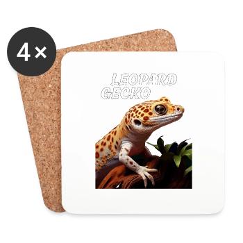 LEOPARD GECKO - Untersetzer (4er-Set) - Weiß - Vorne