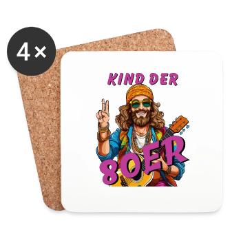 MANN KIND DER 80er - Untersetzer (4er-Set) - Weiß - Vorne
