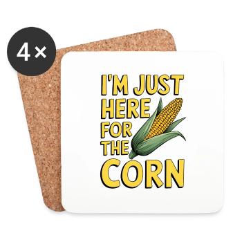 Corn on the cob saying corn funny corn on the cob gift - Coasters (set of 4) - white - Front