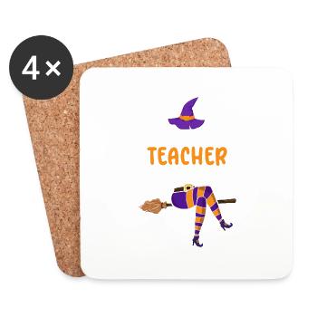 I'm the Teacher Witch - Coasters (set of 4) - white - Front