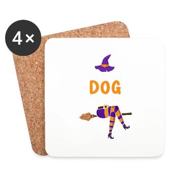 Je suis le chien sorcière - Dessous de verre (lot de 4) - blanc - Devant