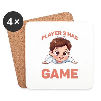 Player 3 Has Entered The Game 2 - Untersetzer (4er-Set) - Weiß - Vorne