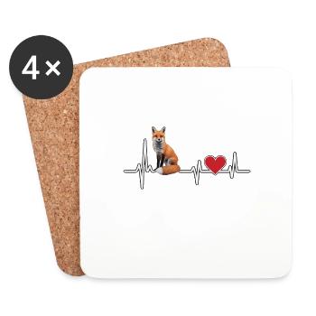 Fuchs - Untersetzer (4er-Set) - Weiß - Vorne