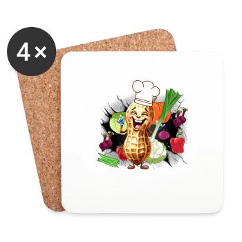 Cook Cooks Vegetables Kitchen - Coasters (set of 4) - white - Front