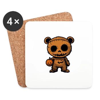 Bear Halloween Funny Zombie - Coasters (set of 4) - white - Front