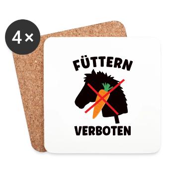 Füttern Verboten Pferd Reiter Horse Hobby Horsing - Untersetzer (4er-Set) - Weiß - Vorne
