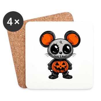 Maus Halloween Lustig Zombie - Untersetzer (4er-Set) - Weiß - Vorne