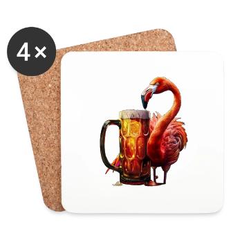 Flamingo - Coasters (set of 4) - white - Front