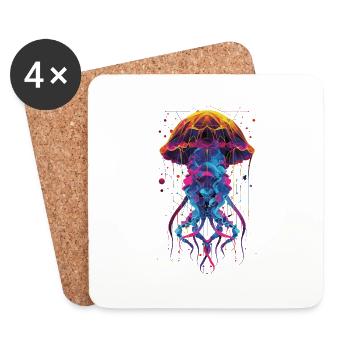 Méduse - Dessous de verre (lot de 4) - blanc - Devant