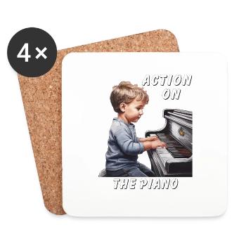 ACTION ON THE PIANO - Coasters (set of 4) - white - Front