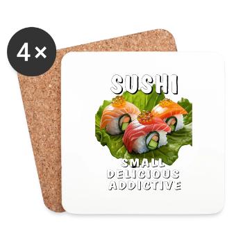 SUSHI SMALL DELICIOUS ADDICTIVE - Untersetzer (4er-Set) - Weiß - Vorne