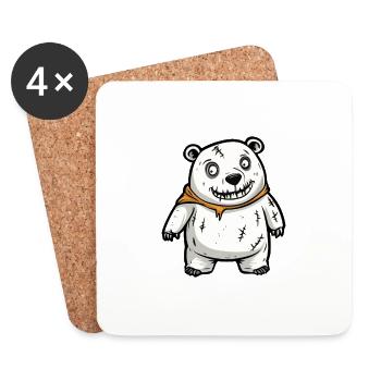 Polar Bear Halloween Funny Zombie - Coasters (set of 4) - white - Front