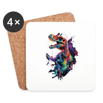 Dinosaure - Dessous de verre (lot de 4) - blanc - Devant