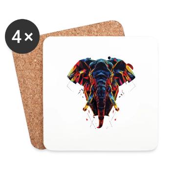 Elephant - Coasters (set of 4) - white - Front