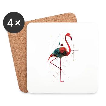Flamingo - Coasters (set of 4) - white - Front