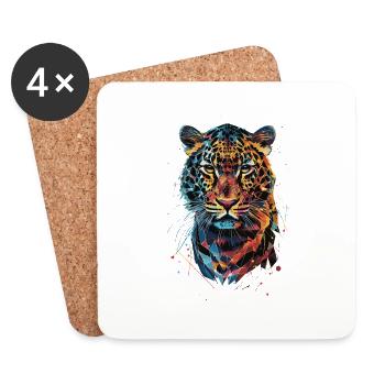 Leopard - Untersetzer (4er-Set) - Weiß - Vorne