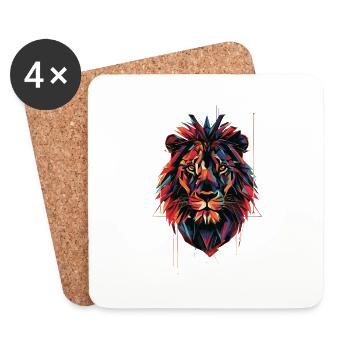 Lion - Coasters (set of 4) - white - Front