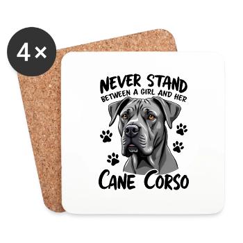 Cane Corso Italiano Lustiges Cane Corso Geschenk - Untersetzer (4er-Set) - Weiß - Vorne