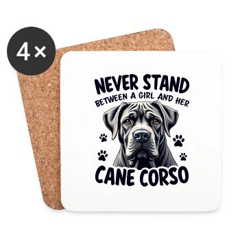 Cane Corso Italiano Lustiges Cane Corso Geschenk - Untersetzer (4er-Set) - Weiß - Vorne